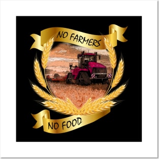 No farmer no food - with tractor Posters and Art